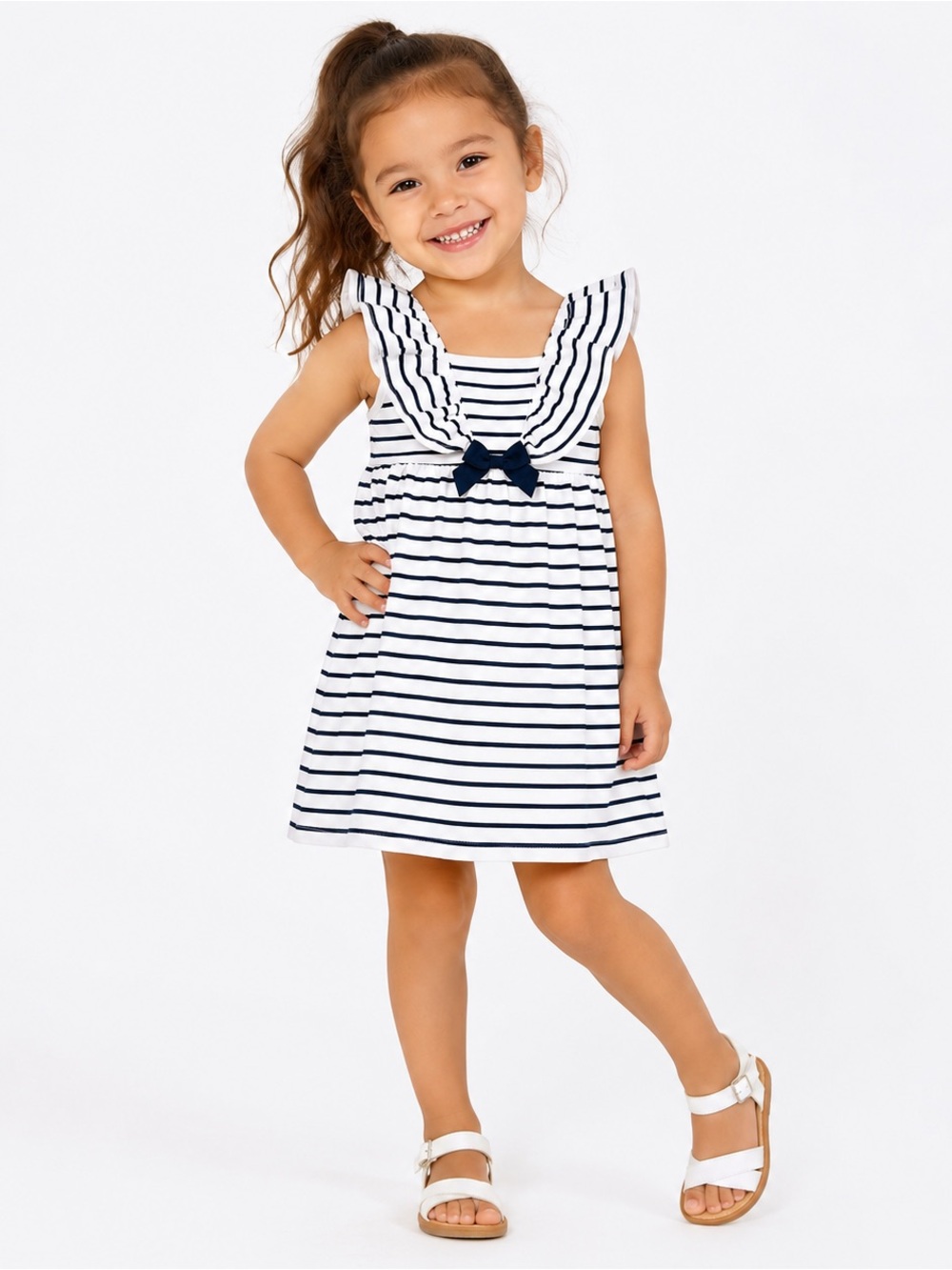Janie and Jack Striped Ponte Dress Size 7 Coastal Chic Nautical